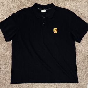 Porsche Design Black Polo Shirt with Yellow Emblem